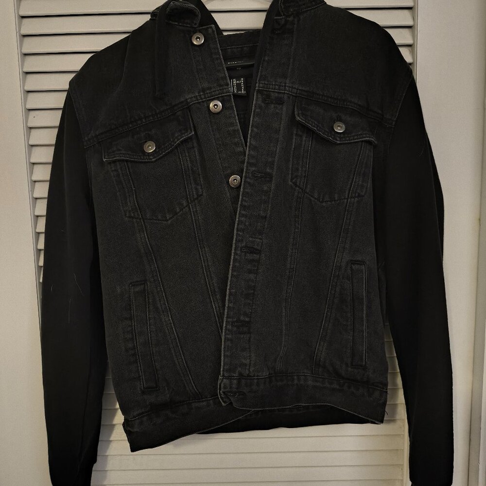 Black Denim Hoodie Jacket